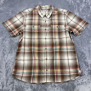 Toad & Co Smythy Shirt Mens Sz XL Plaid Short Sleeve Button Up Hiking Organic